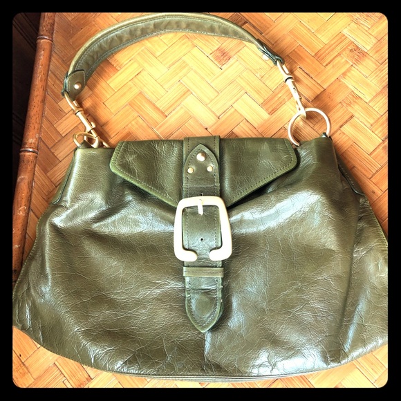 olive leather purse